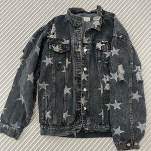 Distressed star Jean jacket